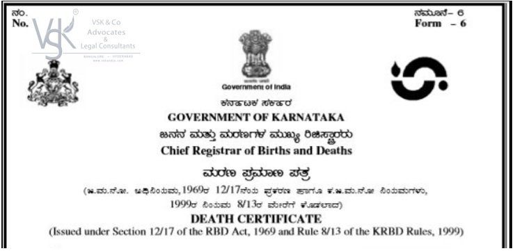 Death Certificate Bangalore